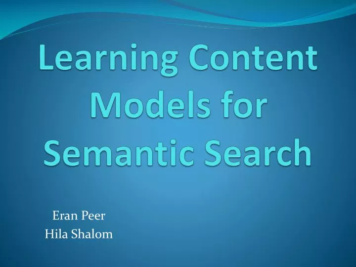 learning content models for semantic search