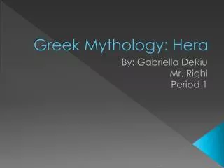 Greek Mythology: Hera
