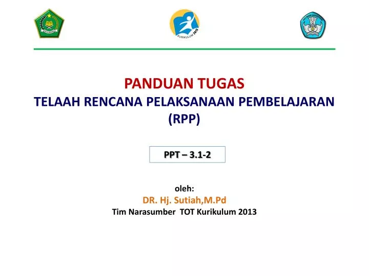 panduan tugas telaah rencana pelaksanaan pembelajaran rpp