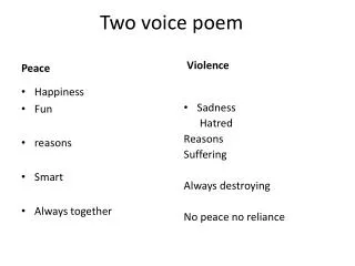 Two voice poem