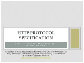 HTTP Protocol Specification