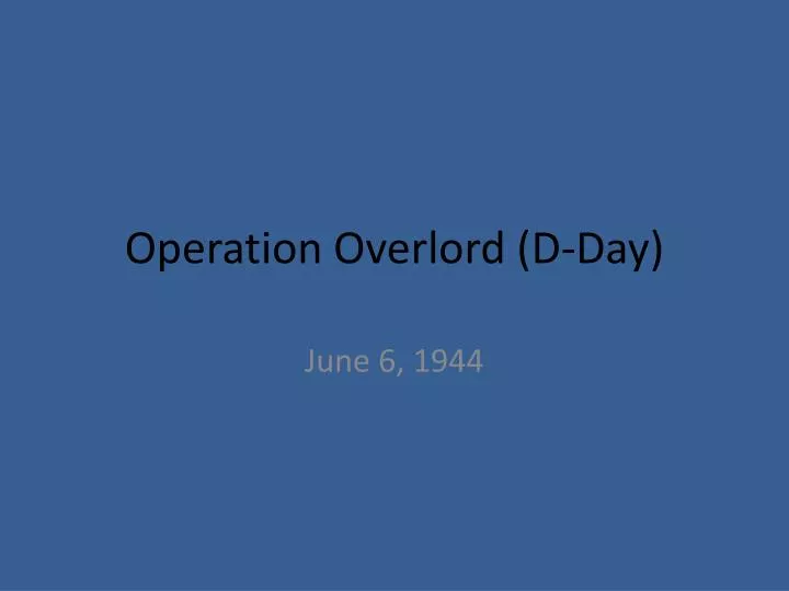 operation overlord d day