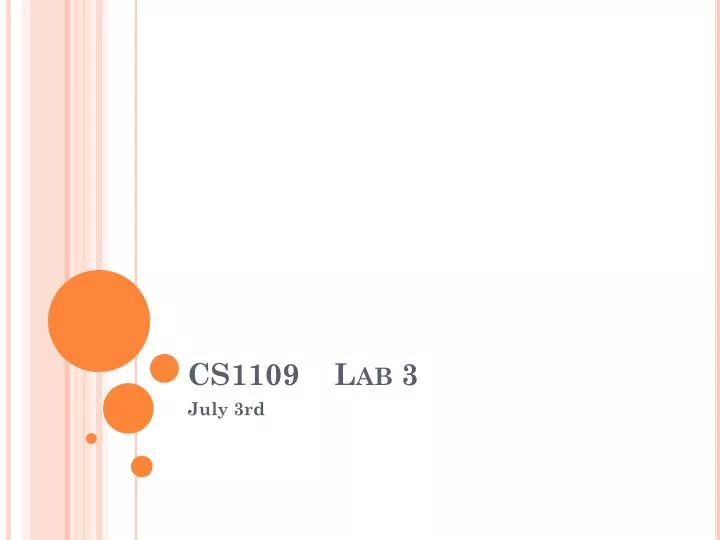 cs1109 lab 3