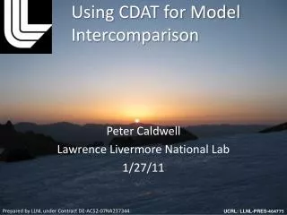 Using CDAT for Model Intercomparison