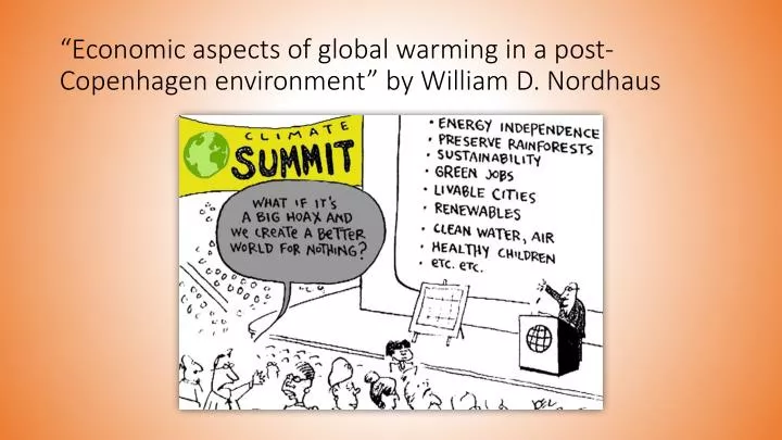 economic aspects of global warming in a post copenhagen environment by william d nordhaus