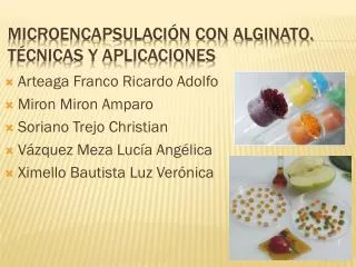 microencapsulaci n con alginato t cnicas y aplicaciones
