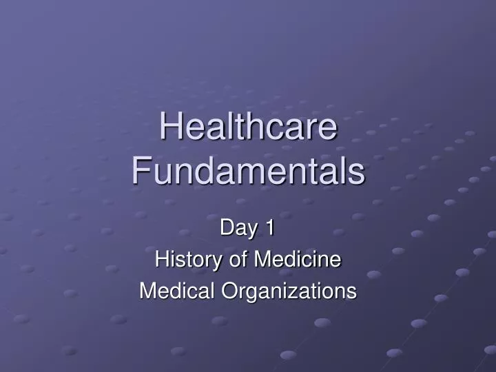 healthcare fundamentals