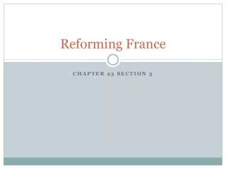 Reforming France