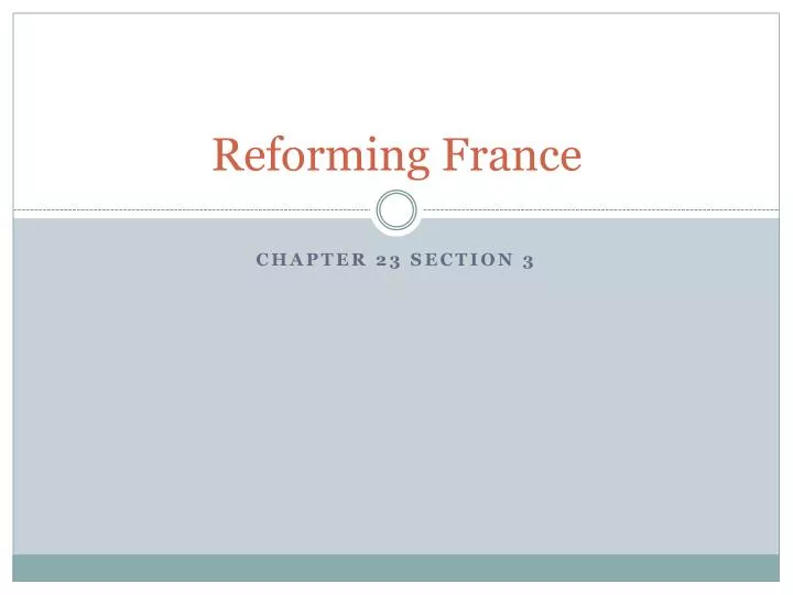 reforming france