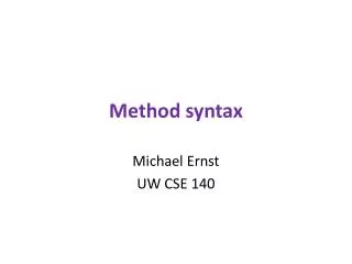Method syntax