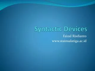 Syntactic Devices