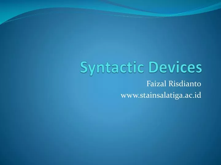 syntactic devices