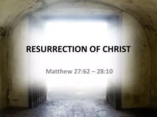 RESURRECTION OF CHRIST