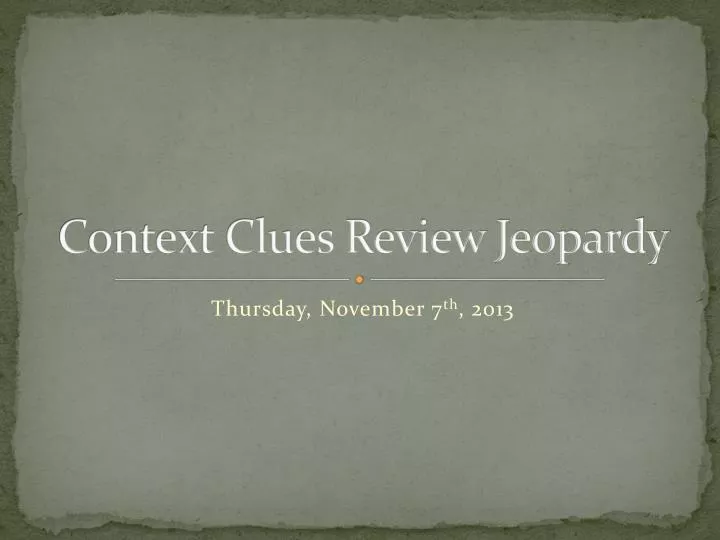 context clues review jeopardy