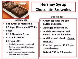 Hershey Syrup Chocolate Brownies