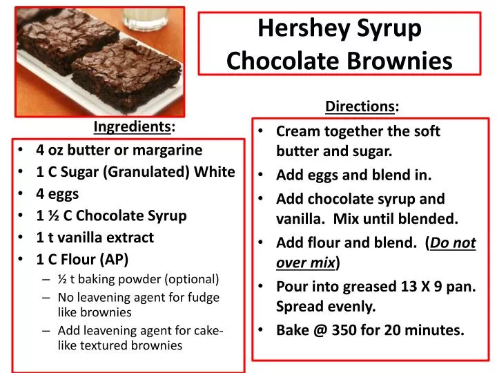 hershey syrup chocolate brownies