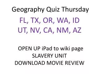 Geography Quiz Thursday