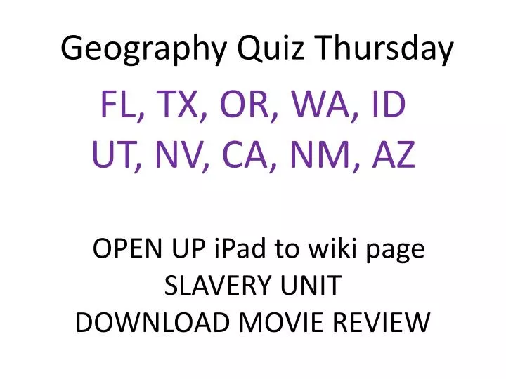 geography quiz thursday