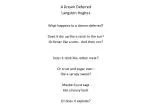 A Dream Deferred Langston Hughes What happens to a dream deferred? - slide 1