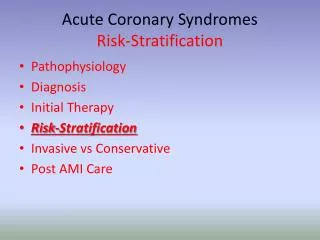 Acute Coronary Syndromes Risk-Stratification