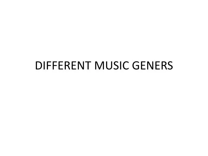 different music geners