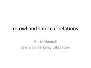 ro.owl and shortcut relations