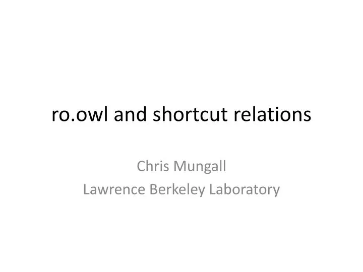 ro owl and shortcut relations