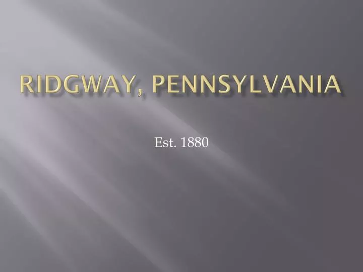 ridgway pennsylvania
