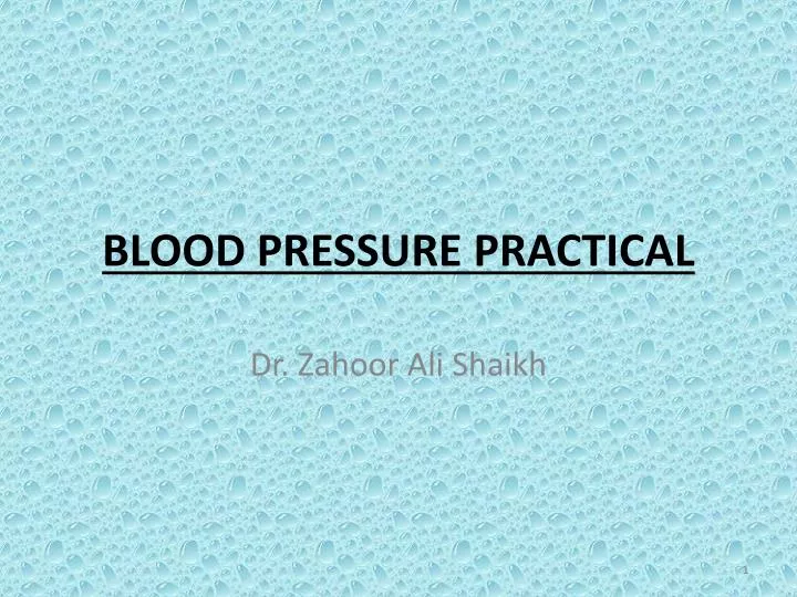 blood pressure practical