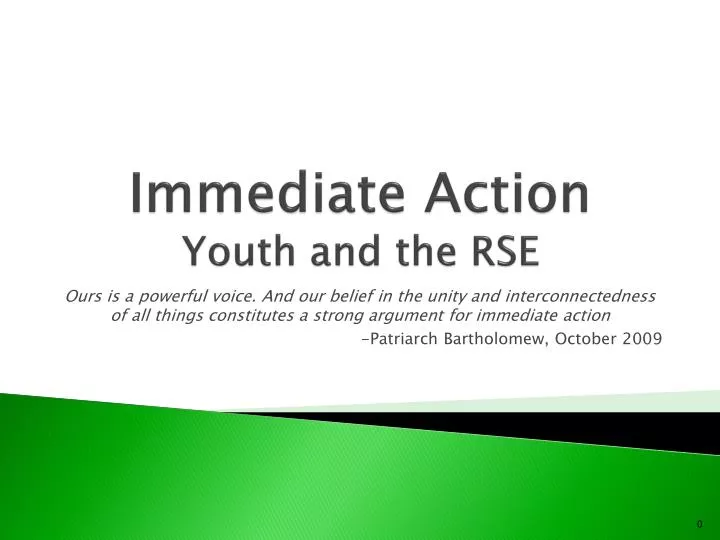 immediate action youth and the rse