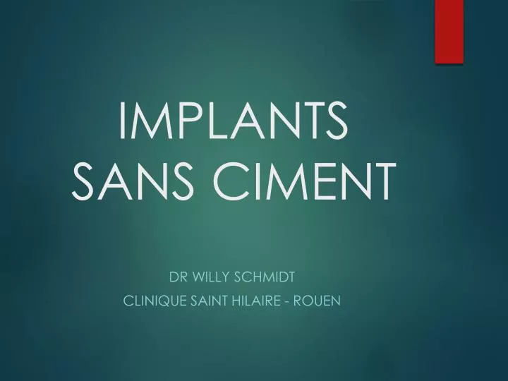 implants sans ciment