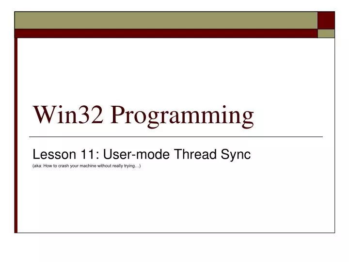 win32 programming