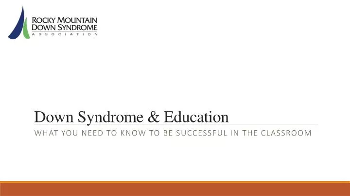 down syndrome education