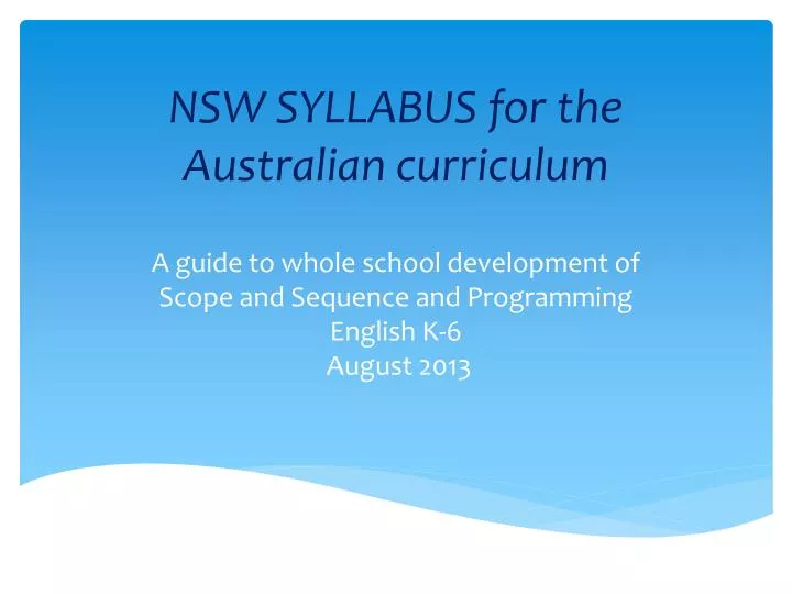 nsw syllabus for the australian curriculum