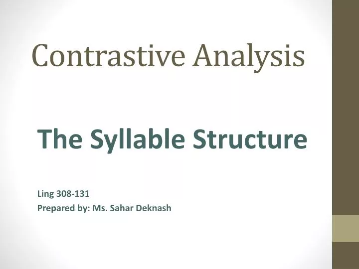 contrastive analysis