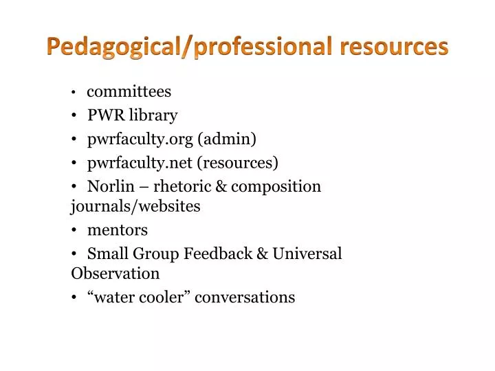 pedagogical professional resources