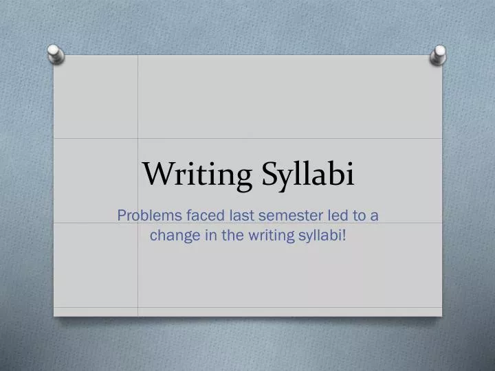 writing syllabi