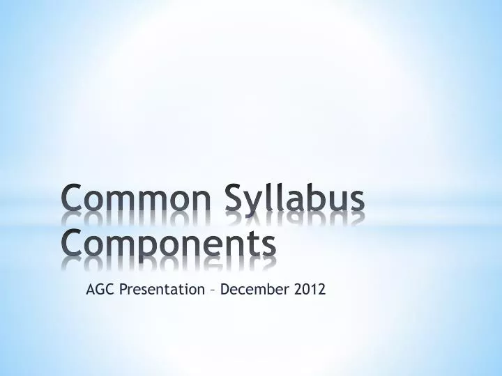 common syllabus components