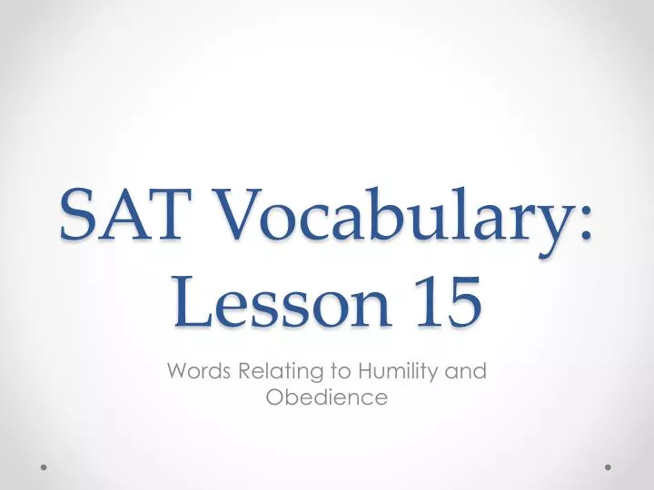 sat vocabulary lesson 15