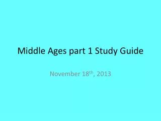 middle ages part 1 study guide