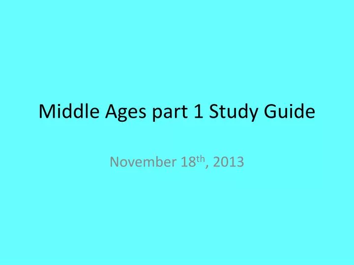 middle ages part 1 study guide