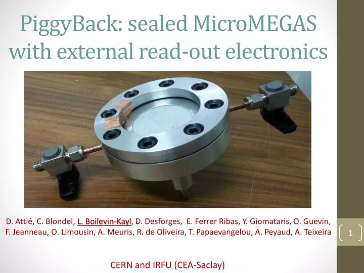piggyback sealed micromegas with external read out electronics