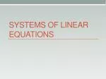Systems of Linear Equations - slide 1
