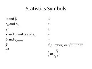 statistics symbols