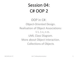 Session 04: C# OOP 2