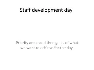 Staff development day