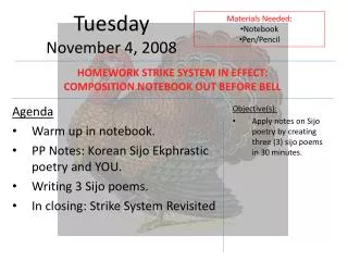Tuesday November 4, 2008