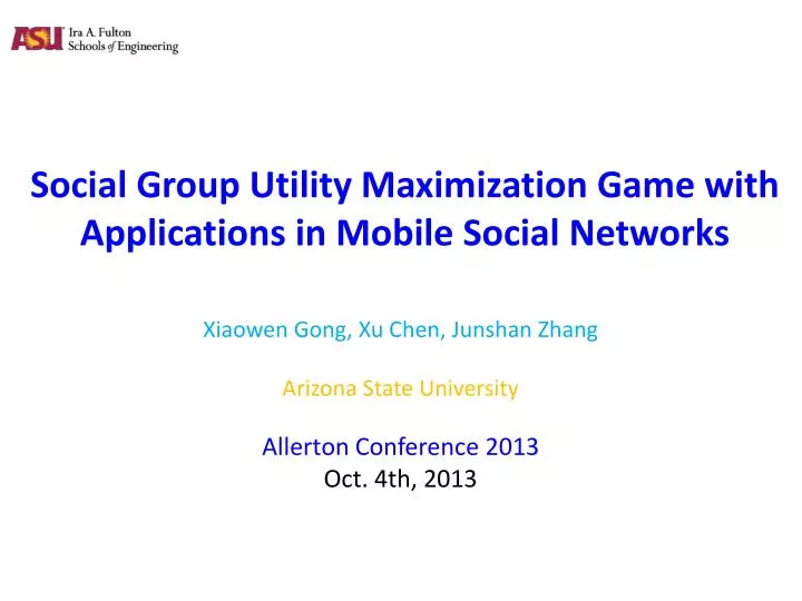 social group utility maximization game with applications in mobile social networks