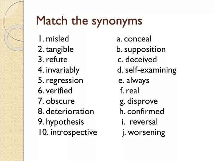 match the synonyms