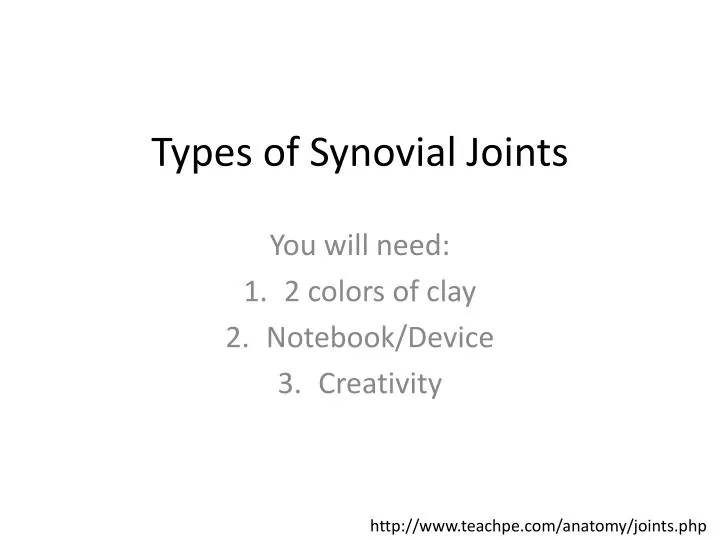 types of synovial joints